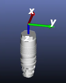 A subcrestal implant — the origin sits above the fixture