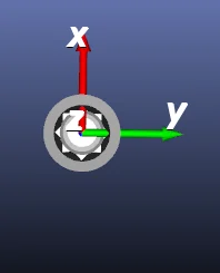 Looking down the Z axis at the connection plane