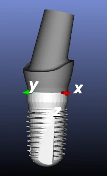 An abutment aligned to its implant
