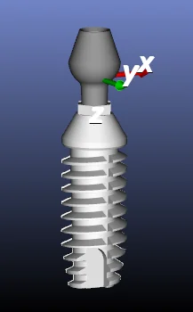 A one-piece implant with its abutment portion