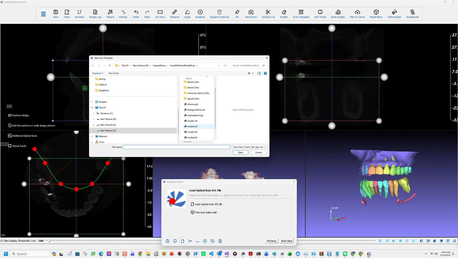 Selecting the scan file